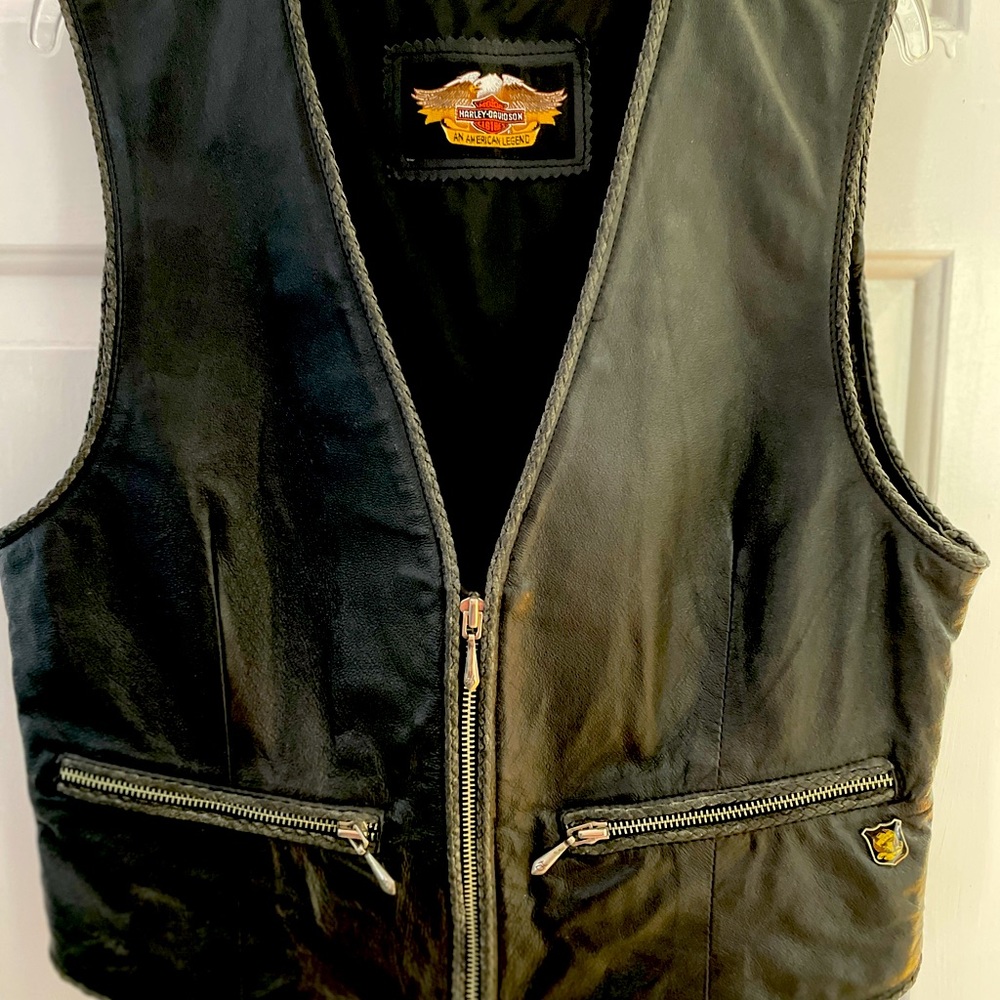 Harley Davidson leather vest Size Med